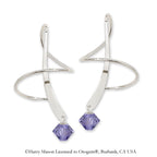 Earspiral Earrings by Harry Mason - Swarovski Crystal Dangle - Sterling Silver