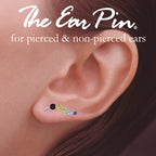 Sterling Silver Gemstone Multi Gemstone Mini Journey Ear Pin Earrings 