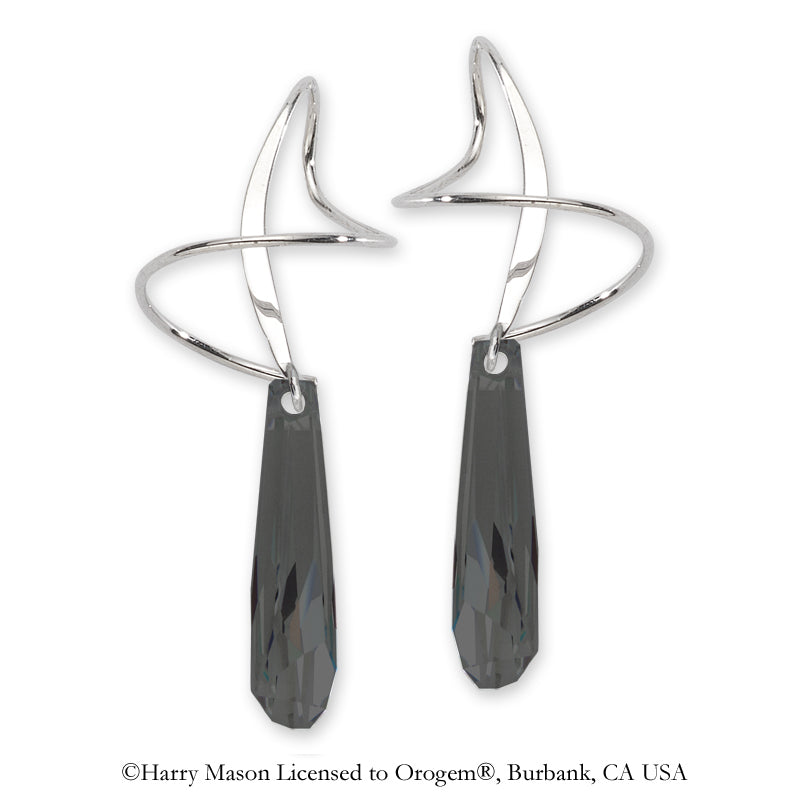 Earspiral Earrings by Harry Mason - Swarovski Crystalactite - 14k White Gold