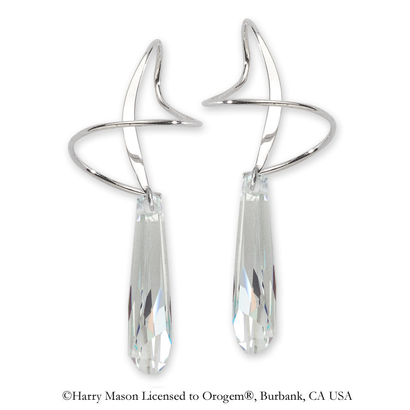 Earspiral Earrings by Harry Mason - 14k Gold Swarovski Crystalactite