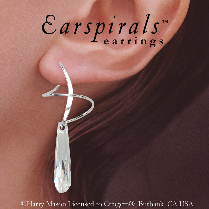 Earspiral Earrings by Harry Mason - Swarovski Crystalactite - 14k White Gold