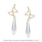 Gold Over Silver Swarovski Crystalactite Earspirals Earrings