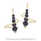 Swarovski Amethyst Crystal Earspirals Earrings Gold Over Silver