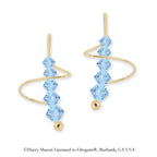 Swarovski Aquamarine Crystal Earspirals Earrings Gold Over Silver
