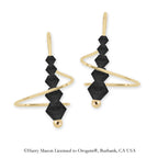 Swarovski Jet Black Crystal Earspirals Earrings Gold Over Silver