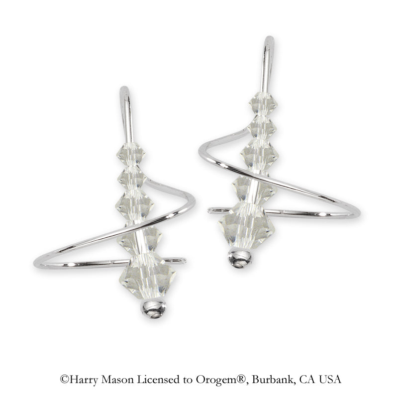 Swarovski Clear Crystal Earspirals Earrings Silver
