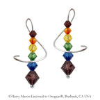 Rainbow Pride Earrings Swarovski Crystals Graduating Drop Earspirals Sterling Silver
