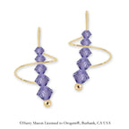 Swarovski Tanzanite Crystal Earspirals Earrings Gold Over Silver