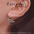 Swarovski Jet Black Crystal Earspirals Earrings Silver