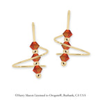 Swarovski Fire Opal Crystal Earspirals Earrings Gold Over Silver