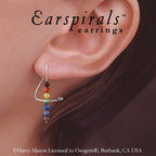 Rainbow Pride Earrings Swarovski Crystals Earspirals Sterling Silver