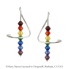 Rainbow Pride Earrings Swarovski Crystals Earspirals Sterling Silver