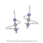 Swarovski Tanzanite Crystal Earspirals Earrings Silver