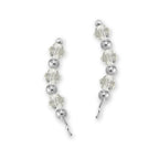 Swarovski Clear Crystal Ear Pin Earrings Silver