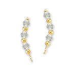 Swarovski Clear Crystal Ear Pin Earrings Gold Over Silver