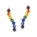 Ear Climbers Rainbow Crystals Pride Ear Pin Earrings Sterling Silver