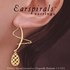 Gold Teardrop Puff Dangle Earspirals Earrings