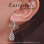 Silver Teardrop Puff Dangle Earspirals Earrings