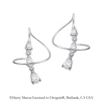 Earspirals Earrings Graduated Pear Shape Cubic Zirconias Sterling Silver 