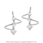 Sterling Silver Princess Cut Cubic Zirconia Earspirals Earrings