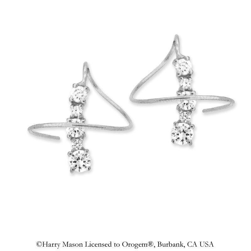 Earspirals Earrings Graduated Cubic Zirconias Sterling Silver 