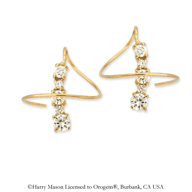 Earspirals Earrings Graduated Cubic Zirconias 18k Gold Over Sterling Silver 