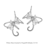 Sterling Silver Cubic Zirconia Dragonfly Earspirals Earrings