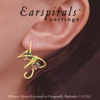 18k Gold Over Silver Multi Gemstone Dragonfly Earspirals Earrings 