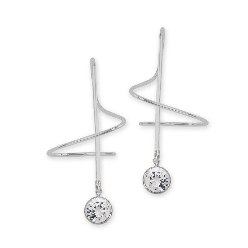 Round Cubic Zirconia Earspirals Earrings