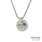 Stainless Steel Birthstone Amazing Mom Pendant Necklace Chain