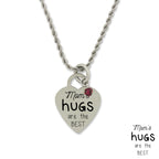 Stainless Steel Birthstone Mom Hugs Are The Best Heart Pendant Necklace Chain