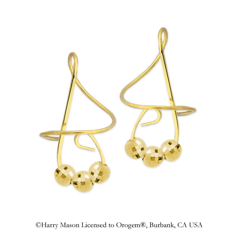 18k Gold Over Silver Faceted Beads Interchangable Earspirals Earrings