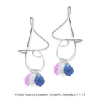 Silver Triple Faceted Stone Drops Interchangable Earspirals Earrings
