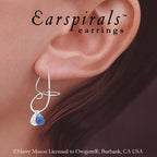 Sterling Silver Faceted Stone Drops Interchangable Earspirals Earrings
