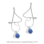 Sterling Silver Faceted Stone Drops Interchangable Earspirals Earrings