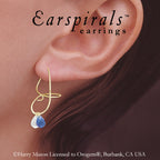 18k Gold Over Silver Faceted Stone Drops Interchangable Earspirals Earrings