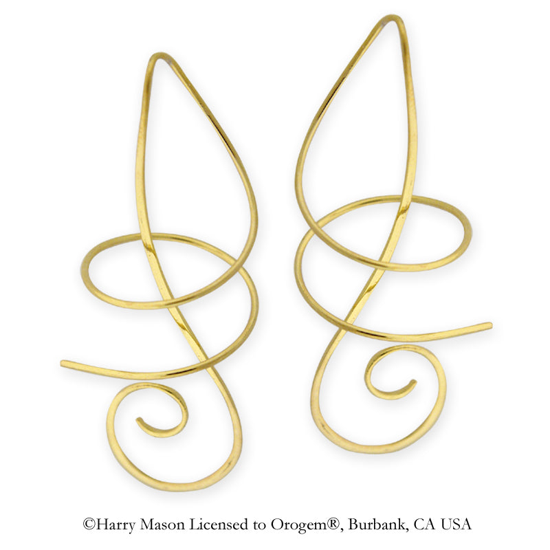 18k Gold Over Silver Double Corkscrew Earspirals Earrings