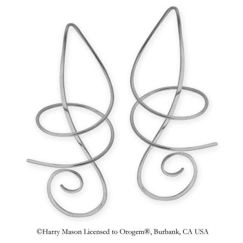 10k White Gold Double Corkscrew Earspirals Earrings