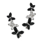 Sterling Silver Cubic Zirconia Butterfly Ear Pin Earrings