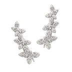 Sterling Silver Cubic Zirconia Butterfly Ear Pin Earrings