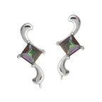 Sterling Silver Mystic Topaz Ear Pin Earrings
