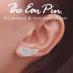 Cubic Zirconia Silver Ear Pin Earrings