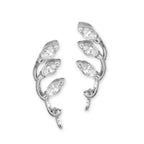 Ear Climber Earrrings Ear Pin Cubic Zirconia Triple Marquise Sterling Silver