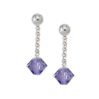 Silver Bead Swarovski Crystal Dangle Interchangeable Enhancers Earrings