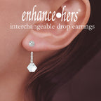 Interchangeable Dangle Earrings Enhancers Swarovski Crystal Sterling Silver