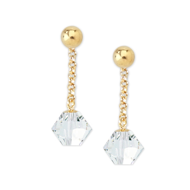 Interchangeable Dangle Earrings Enhancers Swarovski Crystal 18k Gold Over Silver