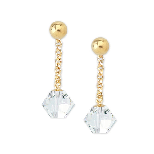 Interchangeable Dangle Earrings Enhancers Swarovski Crystal 18k Gold Over Silver