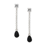 Sterling Silver Cubic Zirconia Stud Black Onyx Briolette Dangle Interchangeable Enhancers