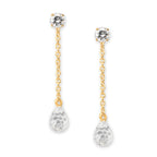 Gold Over Silver Cubic Zirconia Stud CZ Briolette Dangle Interchangeable Enhancers
