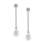 Silver Cubic Zirconia Stud CZ Briolette Dangle Interchangeable Enhancers